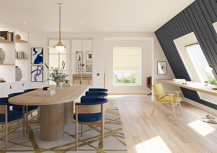 Maze, Yellow - Roman Blind - Image 8